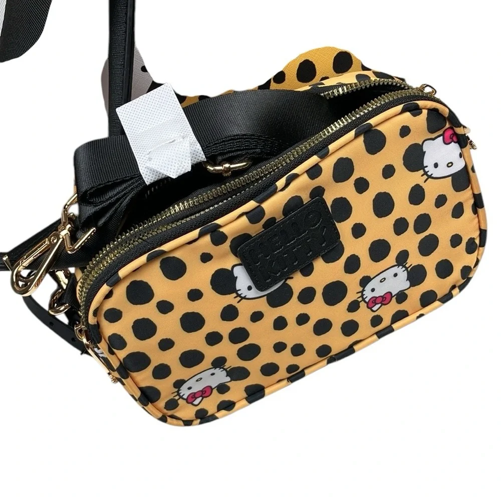 Hello Kitty Cheetah Tote Bag 3 Pc Set Crossbody Purse NWT
